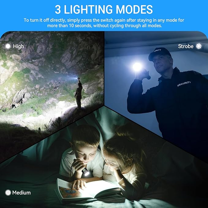 Rechargeable Flashlights High Lumens, Metal Flashlights Rechargeable, Super Bright Flashlight, Waterproof Tactical Flash Light, High Powered 2000 Lumens for Emergency Home Camping Essentials