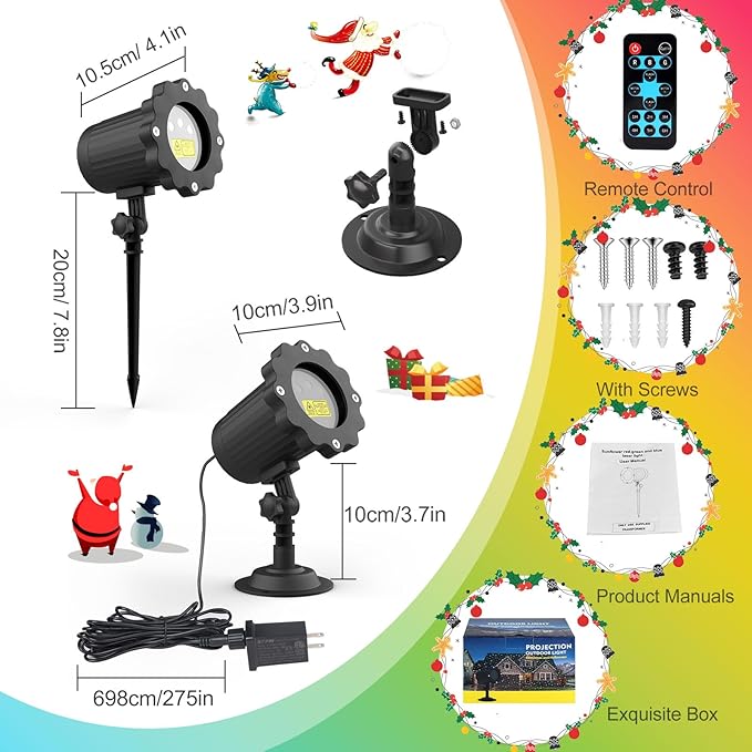 Waterproof Firefly Laser Projector Lights Outdoor,12 Effect Moving RGB Lights Show Laser Projection with RF Remote and Timer for Wedding Halloween Christmas Holiday Party Patio Garden Landscape Decor