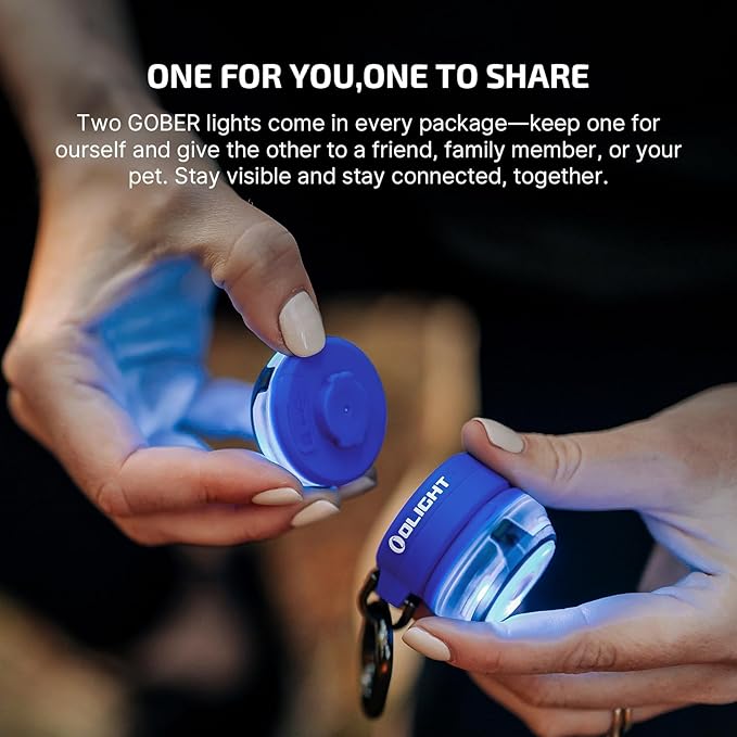 OLIGHT Gober 2 Safety Light, High Visibility Beacon LED with 6 Color Settings and 4 Lighting Modes, USB-C Rechargeable Flashing Warning with Clip for Running, Cycling, Camping, Dog Walking(Blue)