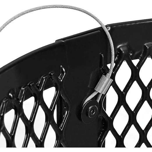 Global Industrial Outdoor Diamond Steel Trash Can with Rain Bonnet Lid and Plastic Liner, 36 Gallon Capacity, Black, Thermoplastic Coating, 23-1/2" Diameter, 40-1/2"H