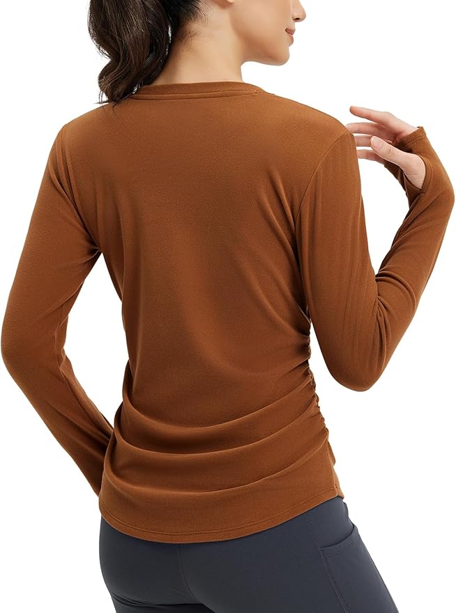 baleaf Womens Thermal Shirts Fleece Lined Long Sleeve Tops Workout Base Layer Slim Fit Cold Weather Gear