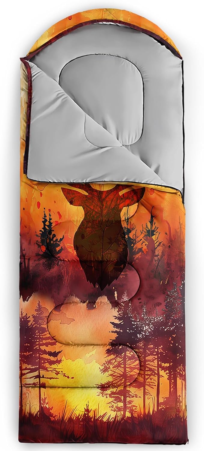 AILONEN Blue Glowing Basketball Sleeping Bag for Kids Boys,Warm and Cool Weather,Lightweight,Waterproof Backpacking,City Theme Ball Sports Sleeping Bag for Camping