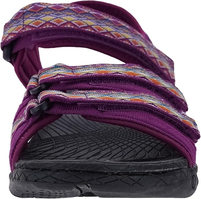 WHITIN Women’s Hiking Sandals with Arch Support | Adjustable Hook and Loop Straps | Durable Sport Sandals for Outdoor Adventure