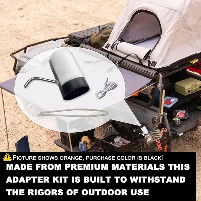 Water Pump Faucet Adapter Kit for Scepter，Camping Water Jug with Spigot for Camping and Emergency Water Jugs for Scepter Brand 10L 20L Jerry Can (Black)