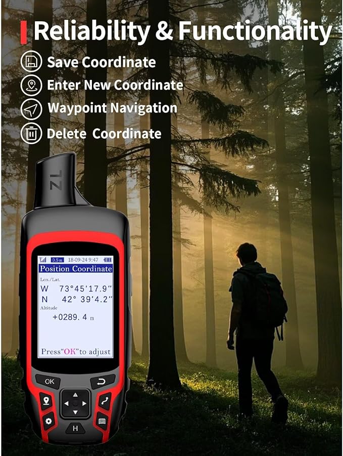 A6 Handheld GPS for Hiking, Multi-GNSS Support, Lightweight Rugged GPS Navigator,Waterproof GPS Handheld for Camping and Backpacking