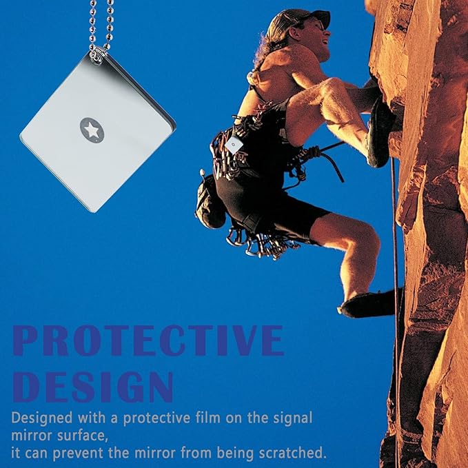 2 Pieces Signal Mirror - 2 x 3 Inch Outdoor Multifunctional Signal Emergency Mirror for Hiking & Marine
