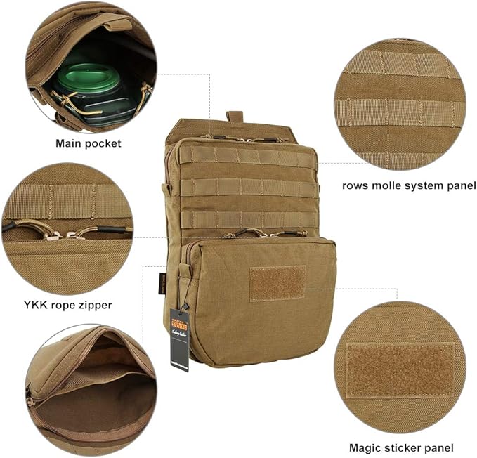 EXCELLENT ELITE SPANKER Tactical MOLLE Hydration Pack for 3L Hydration Water Bladder Molle Vest Accessory