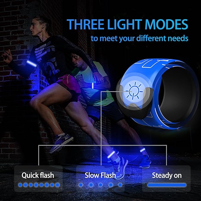 2 Pack LED Armband - Rechargeable Running Lights with Reflective Gear, High Visibility LED Wristband Lights