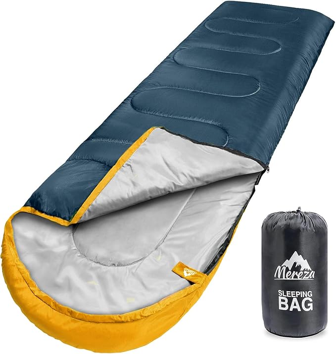 MEREZA Sleeping Bags XL for Adults Cold Weather Mens Large Wide Sleeping Bag for Big and Tall Girls Boys with Compression Sack for Camping Backpacking Warm & Cool Weather
