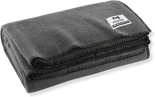 M MCGUIRE GEAR Wool Military Camping, Survival, and First Aid Blanket, 64" x 90" (Grey)