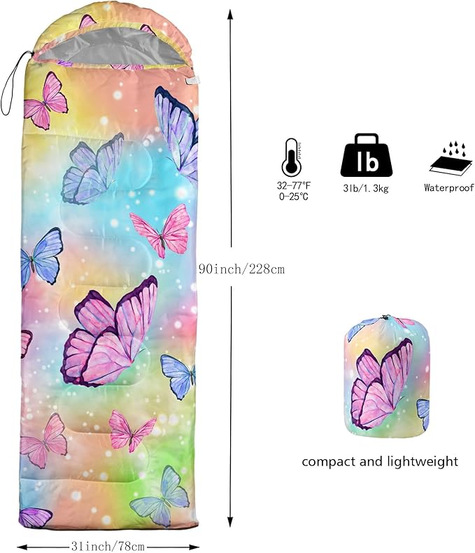 Kids Sleeping Bag for Boys Girls,3D Basketball Print-Lightweight Warm Portable Outdoor Indoor-Waterproof Cold Weather Resistant Sleeping Bag for Camping Hiking