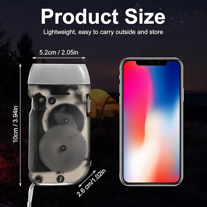 Mudder 24 Pieces Hand Crank Flashlight with LED Self Powered Charging Torch Dynamo for Camping Emergency(Blue, Grey, Yellow, Green)