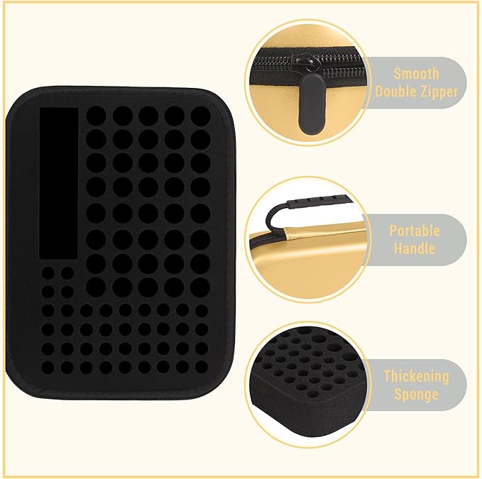 Battery Organizer Storage Case with Tester for AA AAA Button Battery Holder Carrying 3 Batteries Variety Pack 88 Batteries Zipper Mesh Bag (Batteries Not Included) (gold)