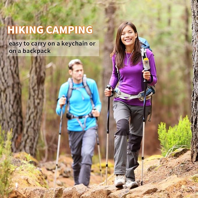 Titanium Emergency Whistle, Gray, 2 Inches Length, 120db Loud Safety Whistle with Necklace Chain, for Survival, Hiking, Camping, Pet Training