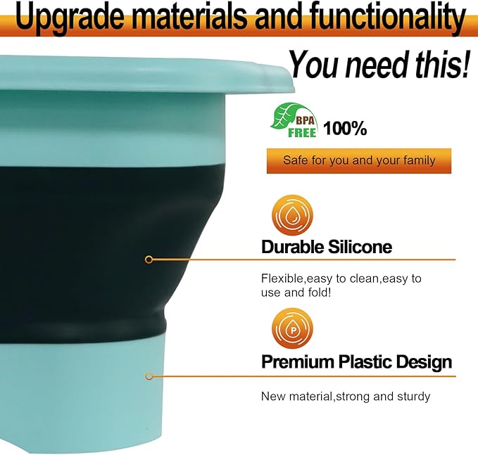 2.77 Gallon (10.5L) Collapsible Dish Basin with Drain Plug, Green Camping Dish Basin for RV, Space-Saving Foldable Wash Tub, BPA-Free Portable Sink for Vegetables and Dishes- with Brush