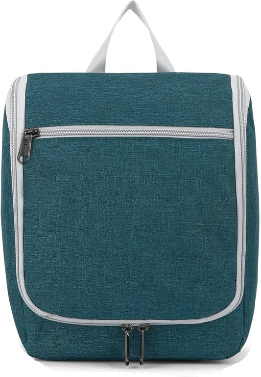 Della Gao Hanging Toiletry Bag for Women, Travel Toiletry Bags Makeup Organizer, Water-resistant Cosmetic Bag for Essentials Accessories (Dark Green)