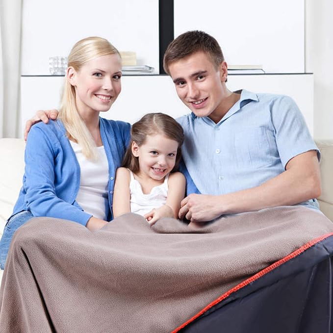 REDCAMP Large Waterproof Stadium Blanket for Outdoor Sports, Soft Warm Fleece Camping Blanket Windproof for Cold Weather, 79"x 59"Dark Blue