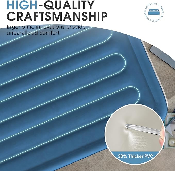 DIVON Air Mattress Queen with Built in Pump,18'' Raised Self Inflatable Mattress,Foldable Blow Up Mattress in 3 Mins,Portable Air Bed for Camping,Travel&Floor,Queen Size Air Matress for Adults,660lbs