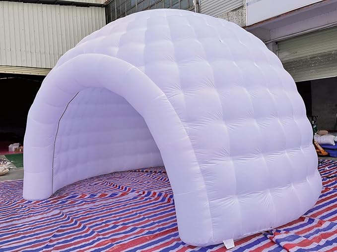 Portable LED Inflatable Igloo Dome Tent Inflatable Marquee Canopy Shelter with Air Blowerfor Exhibition Camping Party Events