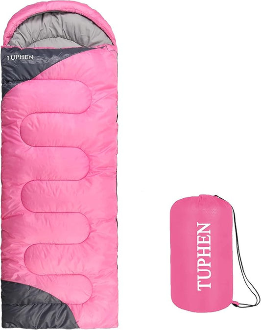 tuphen- Sleeping Bags for Adults Kids Boys Girls Backpacking Hiking Camping Microfiber Liner, Cold Warm Weather 4 Seasons Indoor Outdoor Use, Lightweight & Waterproof