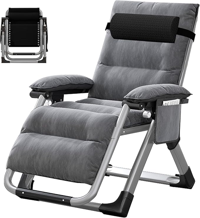 ABORON Upgrade Zero Gravity Chair/Armrest Mat,Premium Outdoor Lawn Folding Lounge Chairs,Sturdy Adjustable Reclining Patio Chairs with Removable Seating Cushion,Headrest & Tray