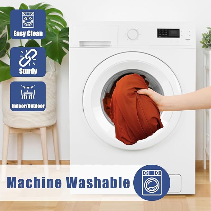 Spandex Picnic Table Cloth 2 Pack, Elastic Fitted Tablecloths for 8 Foot Rectangle Tables, Stretch Washable Patio Table Cover for Outdoor, Camping, Banquet and Parties (Rust, 30"x96")