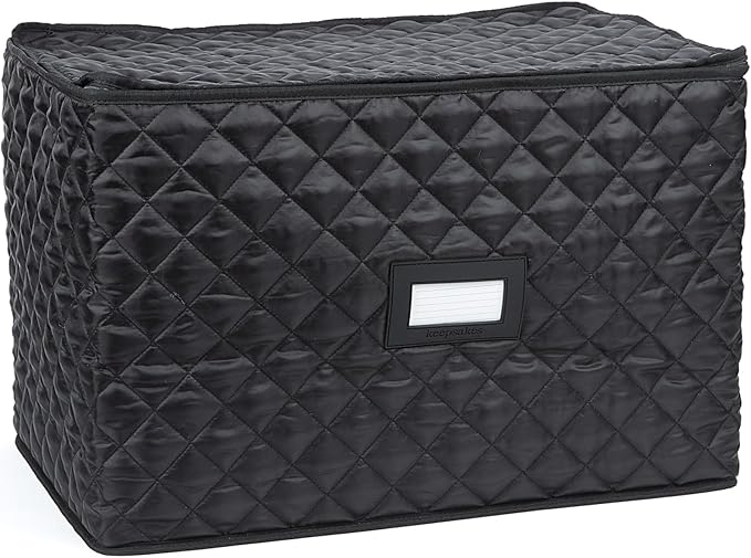 Covermates Keepsakes - Serveware Storage - Padded Protection - ID Window - Stain Resistant - Machine Washable - China Storage, Black