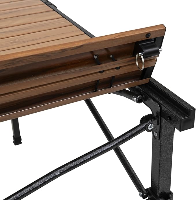 ALPS Mountaineering Overlanding Table, Aluminum Roll-Top with Wood-Look, Adjustable Height