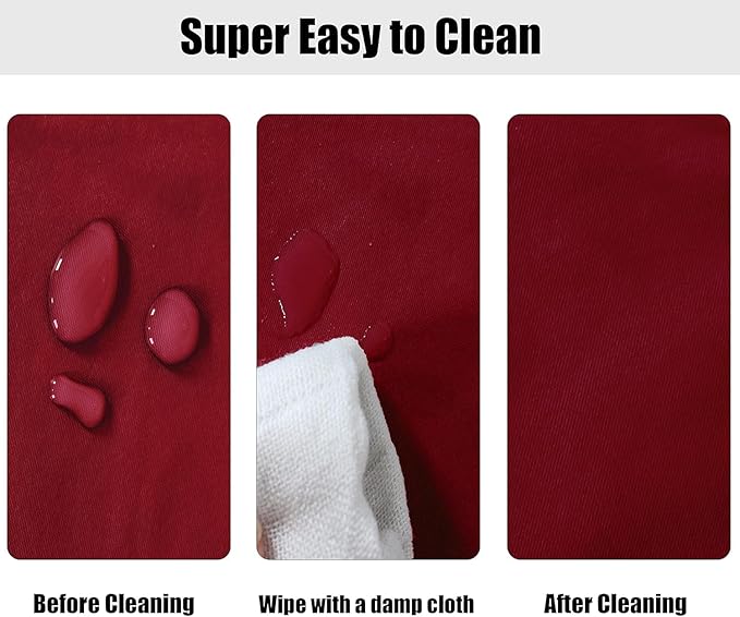 LUSHVIDA Round Waterproof Table Cover Elastic Tablecloth Vinyl Fitted Table Cloth Elastic Edged Plastic Table Cover,(Fits Tables up to 45"-56" R, Burgundy)