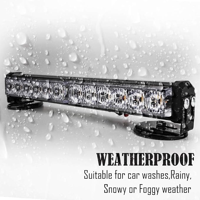 LE-JX Blue/Red Wireless Traffic Advisor Emergency Lights Bar Beacon Led Strobe Warning Light Mini Roof Top Plow Hazard Flash 12 Volt with Magnetic Base Mount and Rechargeable Plug (Blue/Red, 12 LEDs)