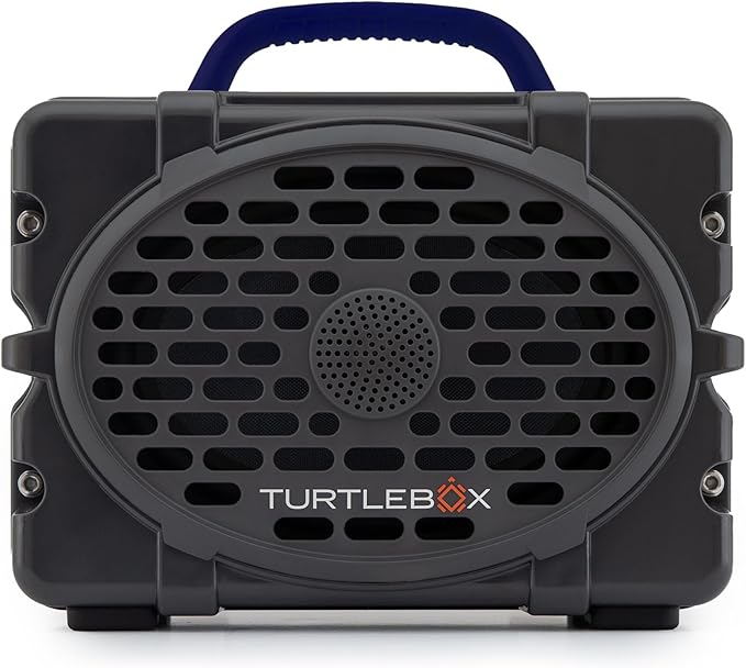Turtlebox Original Gen 3: Portable Outdoor Bluetooth Speaker – Ultra-Loud (120dB), Waterproof (IP67), Rugged, Impact-Resistant, 3-Day Battery | Party Mode: Unlimited Pairing Stereo, Gray/Navy