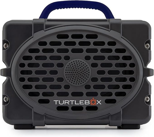 Turtlebox Original Gen 3: Portable Outdoor Bluetooth Speaker – Ultra-Loud (120dB), Waterproof (IP67), Rugged, Impact-Resistant, 3-Day Battery | Party Mode: Unlimited Pairing Stereo, Gray/Navy