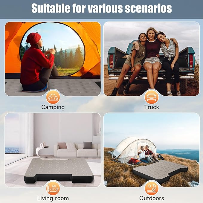 Truck Bed Air Mattress for 5.5-5.8 ft, Full Size Short Inflatable Mattress Short Truck Beds for Camper Outdoor Travel