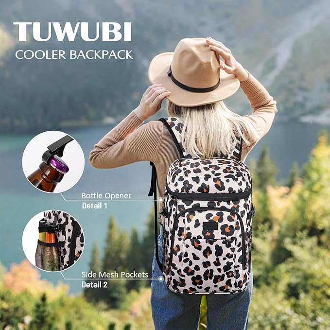 Tuwubi Cooler Backpack 35/42 Cans, Backpack Coolers Insulated Leak Proof for Men Women, Waterproof Soft Sided Lunch Camping Beach Travel Ice Chest Backpack Cooler Bag