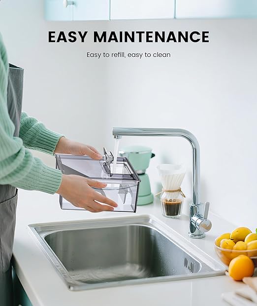 Ice Maker Countertop, Chewable Pellet Ice Machine with Handle, 44lbs Per Day Portable Ice Makers, Auto-Cleaning Ice Machine with Basket and Scoop for Home/Party/RV/Camping (Silver)