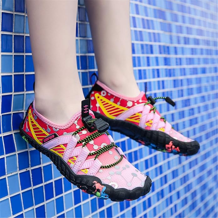 UBFEN Water Shoes for Kids Boys Girls Aqua Socks Barefoot Beach Sports Swim Pool Quick Dry Lightweight Toddler Little Big Kid