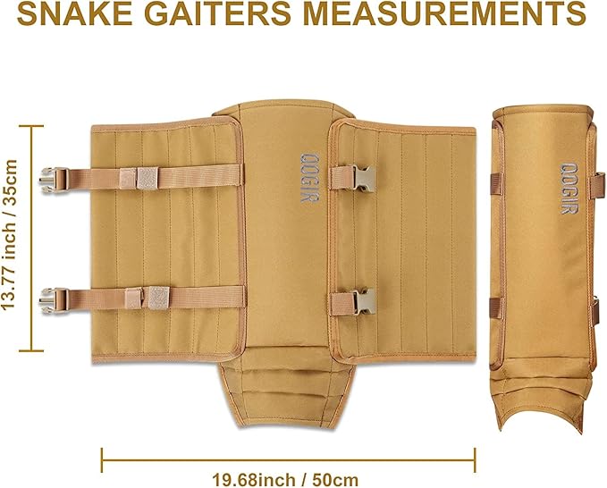 QOGIR Snake Gaiters 3 Pack: Durable Snake Guards for Hunting, Snake Gaiter Leggings for Men & Women, Snake Bite Protection for Lower Legs, Snake Proof Gaiters