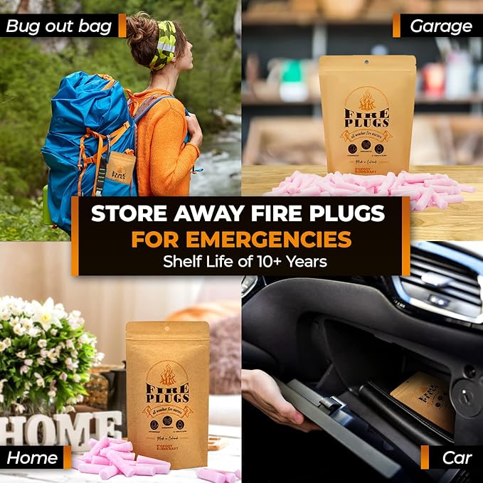 Non-Toxic Waterproof Fire Starters with 5+ Minute Burn for Emergencies, Survival, Campfires, Fire Pits, Grills - Made in The USA - 30 Pack