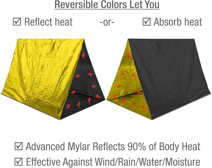 Swiss Safe 4 Pack Mylar Emergency Blankets for Survival - Compact & Insulated for Cold Weather - Designed for NASA, Outdoor, Running, Camping, Survival, First Aid Car Kit - Black & Gold, 4 Pack