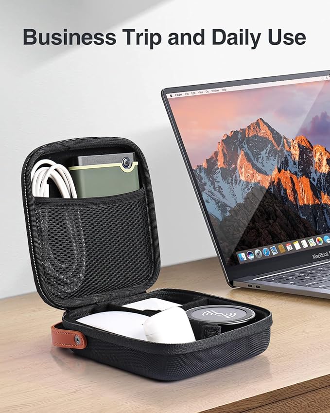 Luxtude Electronic Organizer Travel Case, Small Charger Organizer, Hard Tech Bag, Portable Tech Organizers, Cord & Cable Storage, Compact Electronics Cases for Mouse/SD Card/Cords/Chargers