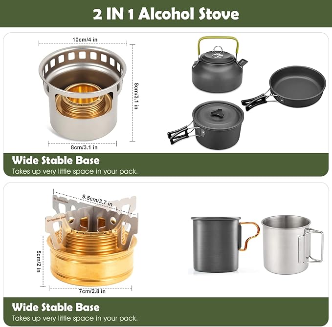2 In 1 Mini Alcohol Stove For Camping, Portable Alcohol Burner With Stainless Steel Cross Stand, Storage Bag, Lightweight Tiny Brass Stove For Backpacking Emergency Outdoor Coffee