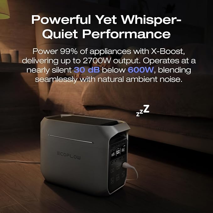 EF ECOFLOW Portable Power Station DELTA 3 Plus with Smart Extra Battery, Expand Capacity from 1024Wh to 2048Wh, Solar Generator for Emergency, Home Backup, Outdoor Camping