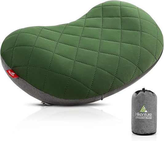 Hikenture Camping Pillow Inflatable, Washable Backpacking Pillow for Sleeping, Ultralight Blow Up Pillows with Removable Cover, Portable&Compact Hiking Pillow for Beach, Travel, Outdoor(Green)