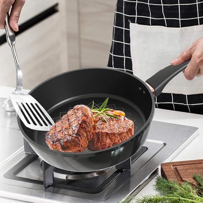 Saucepan for Cooking (FRY PAN (Titanium), 10 inch)