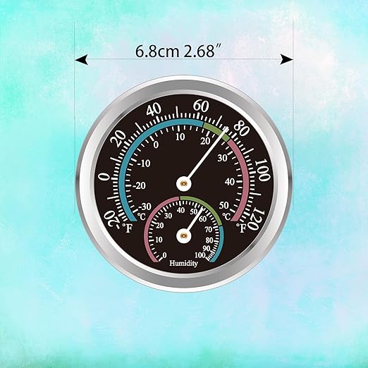 Indoor Thermometer Hygrometer Mini Analog 2 in 1 Temperature Humidity Outdoor Monitor Gauge for Home, Offices, Wall, Display Mechanical (1 Pack)