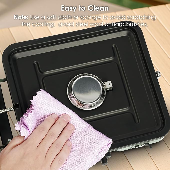 2 Burner Camping Stove with Carrying Bag, Foldable Propane Camp Stove with 17,200 BTU for Camping, Portable Gas Stove with Adjustable Burner for Tailgating, Backyard BBQ,Green