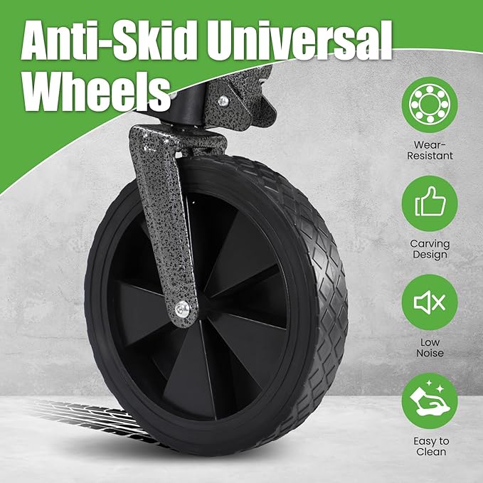 Collapsible Wagon Carts with Large Capacity, Foldable Grocery Cart with Side Pockets for Outdoor,Utility Beach Wagons Heavy Duty,300lb Load-Bearing for Camping, Garden, Sports, Shopping-Black