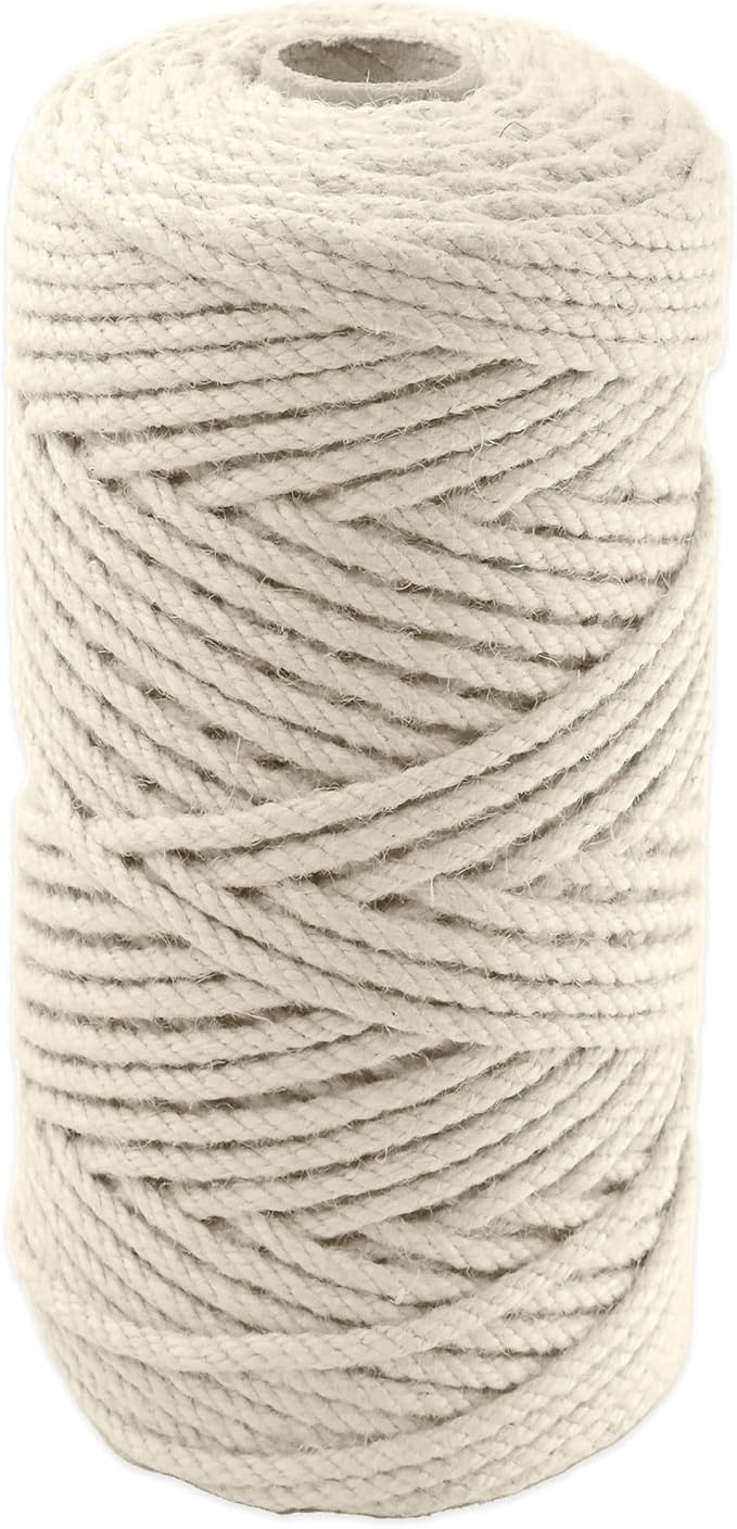 4mm x 200 Feet White Jute Rope, Twine for Gardening Tomato Climbing Plant Tie Floristry Crafts Gift Wrapping Packing Decor