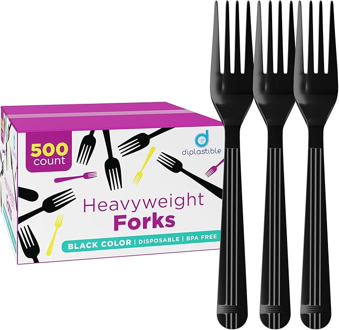 Plastic Forks Heavy Duty - Forks Plastic Disposable Utensils - Plastic Cutlery For Parties, Celebrations And Events Pack Of 500
