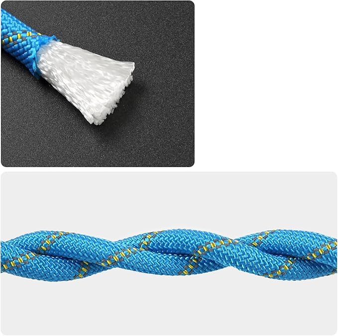 1/2 in x 16 ft Boat Marine Rope for Canyoneering, Floating, Fishing, Rafting, Camping, Hiking, Hunting, Anchor, Arborist Tree, Rafting, Rescue, Knotting Practice Nylon/Polyester Blue